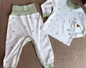 婧麒（JOYNCLEON）新生婴儿衣服纯棉秋款初生男女宝宝春秋睡衣分体打底内衣套装 棉花球绿色 【高腰款】 80 cm 实拍图