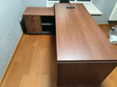 YOE.FTY优宜老板桌办公桌董事长大班台领导电脑桌单人工作台经理桌总裁桌 大叶胡桃+铁灰色（左副柜） 2.0米老板桌 实拍图