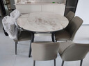 全友家居 轻奢风圆餐桌椅组合岩板台面可折叠功能客厅家用吃饭桌子 实拍图