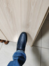 奥康品牌男鞋新品英伦豆豆鞋男真皮软底懒人一脚蹬休闲皮鞋透气 蓝色冬季加绒棉鞋 官方防伪码 42 实拍图