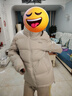 鸭鸭（YAYA）梓渝同款羽绒服女短款立领情侣同款男秋冬装新款面包服小个子外套 浅灰色(男女同款) M 【建议110-130斤】 实拍图