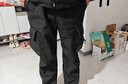 Homlean美式机能伞兵工装裤男秋冬加绒保暖阔腿休闲加厚长裤S6603黑色L 实拍图