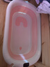 婴儿洗澡盆儿童浴盆大号宝宝可折叠可坐可躺洗澡神器新生儿童用品 【不感温款】樱花粉 实拍图