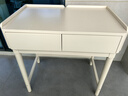 拾家（HOME COLLECTOR）现代简约实木书桌家用书房儿童学习电脑桌子卧室床边化妆桌梳妆台 0.8米书桌-米杏灰一体色 单书桌 实拍图