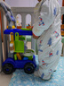 儿童过家家早教拖把扫把簸箕套装宝宝家用小拖布迷你扫帚扫地工具 清洁推车19件+电动吸尘器 礼盒蓝 六一儿童节礼物 实拍图