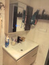 姿莱迪智能浴室柜陶瓷一体盆卫浴洗脸盆柜组合卫生间洗漱台洗手盆奶油风 80cm奶油风双开门双抽+玻璃镜柜 实拍图
