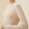 珍贝羊绒衫女装秋冬新款长袖圆领纯色经典多色打底衫内搭上衣毛衣5930 自然色 S （95码） 实拍图