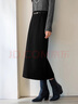 伊芙丽（eifini）蒋欣代言简约经典磨毛感针织弹力直身长半裙2025秋季新款裙子 黑色追单 随单赠送腰带 S 80-95斤 实拍图