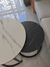 立太（LEADTEK）茶几客厅小户型边几沙发轻奢小桌子现代简约圆形茶几组合茶桌茶台 80CM白+60CM黑+黑架【加粗加厚】 实拍图