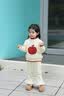 班喜迪女童毛衣秋冬装2026新款洋气宝宝针织毛线上衣儿童秋季套头衫童装 米色 加绒 90 实拍图