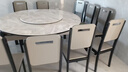 丰舍 餐桌 可变圆桌伸缩折叠实木岩板餐桌椅组合现代轻奢餐桌餐厅饭桌 黑灰色-12MM意大利灰-椅子备注 【1.5米】 一桌10椅 实拍图