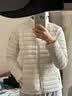 迪卡侬（DECATHLON）短款羽绒服轻薄薄外套户外运动保暖内胆排骨羽绒服TREK100 女款-珍珠白-立领 XS 实拍图