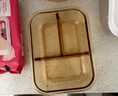希乐扣Cilock耐热玻璃饭盒上班族保鲜盒便当盒冰箱微波炉饭盒 琥珀长三分隔 实拍图