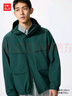 优衣库男装女装防风连帽外套/夹克户外休闲25秋冬新款478231 58 深绿色 L 实拍图