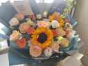 艾斯维娜鲜花速递向日葵混搭花束生日礼物全国同城配送 向日葵香槟韩式花束 实拍图