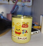 可爱卡通小熊玻璃杯ins风高颜值带吸管咖啡杯水杯情侣杯 黄色小熊玻璃杯 400ml 1只 实拍图