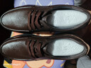 骆驼皮鞋男士牛皮商务休闲鞋软底舒适德比鞋男 W932211710 棕色 42 实拍图