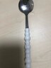 不锈钢彩色珍珠勺子家用饭勺家用调羹小汤勺塑料手柄餐勺长柄圆勺 精品勺子 【白色 1支装】 实拍图