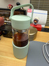 北鼎（Buydeem）茶水分离玻璃水杯高颜值车载便携随手杯办公室泡茶杯浅衫绿470ml 实拍图
