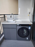 赛诺纳美太空铝洗衣机柜台盆一体小户型阳台滚筒伴侣洗衣池浴室柜组合套装 1.3M左盆【白盆+灰铝柜】 默认发左盆右盆备注 实拍图