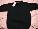 马登工装美式复古海鸥领polo衫宽松慵懒男士套头毛衣秋冬坑条针织衫男 黑色 【v领毛衣男/高级感毛线衣/男士冬季打底衫】 L 实拍图