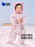 迷你巴拉（minibala）羽绒服连体衣婴儿萌趣连帽爬服冬季新款儿童外出羽绒连体衣 浅卡其50311 100 -充绒量104.3g 实拍图