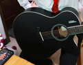 卢森（Rosen）G12单板民谣吉他初学者木吉他入门吉它男女生旅行乐器G11面单可选 40英寸酷黑色 实拍图