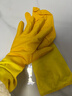 金钱花厨房洗碗家务洗衣服天然橡胶乳胶食品级胶皮清洁防水刷碗手套加厚 橙黄双色款促销一双 S码（适合手小女士或儿童） 实拍图