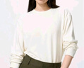 优衣库女装柔软针织摇粒绒圆领套头衫/长袖抓绒卫衣T恤新款479609 479609/01乳白色 M 实拍图