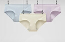 蕉内（Bananain）银皮311S女士内裤纯棉7A抗菌条纹透气中腰无痕防夹臀三角礼盒3件 【中腰】粉紫+雾蓝+清夕 3条 XL 实拍图