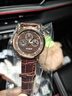 正品男士手表高档休闲石英表简约气质男表皮带高颜值罗马时尚腕表 咖啡色指挥官款 实拍图