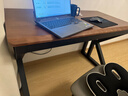 韵他实木电脑桌电竞桌台式书桌简约现代家用卧室写字桌双人办公桌子 黑胡桃色+黑腿 120*60*75cm【30MM超厚桌面】 实拍图