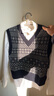 MUJI女式 美利奴羊毛 图案编织 V领背心 马甲针织衫休闲百搭 BA1ODA3A 藏青色图案 S（155/80A） 实拍图