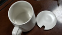 传旗陶瓷马克杯带勺盖咖啡杯牛奶杯早餐杯办公杯男女茶杯描金白400ml 实拍图