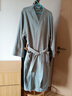 新亚纯棉成人男女款浴袍 柔软舒适家居浴衣睡衣睡袍 灰绿色XL 实拍图