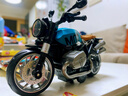 卡威（KIV）摩托车玩具男孩仿真合金机车模型赛车儿童回力玩具车 复古拿铁 蓝 实拍图