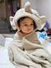 BABYGREAT婴儿浴巾儿童洗澡巾斗篷带帽子新生儿宝宝连帽包巾珊瑚绒吸水速干 实拍图
