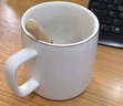 传旗陶瓷马克杯带勺盖咖啡杯牛奶杯早餐杯办公杯男女茶杯描金白400ml 实拍图