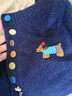 三彩2025冬季新款彩色单排扣小狗针织衫开衫外套圆领长袖百搭M 藏青色 XL 170/92A 实拍图