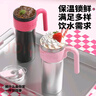 富光巨无霸保温杯水杯大容量吸管咖啡杯316L不锈钢冰霸杯保冷礼物杯 芭比粉银【防尘塞+茶仓】 1000ml 实拍图