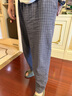 浪莎长睡裤男纯棉日系格子宽松大码青年水洗棉休闲居家裤 深灰 XL 实拍图