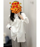 优衣库女装全棉衬衫/长袖衬衣薄外套通勤长绒棉新款479078 00 白色 S 实拍图
