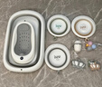 iuu婴儿洗澡盆 可折叠宝宝浴盆大号 洗澡神器躺托浴架新生儿童用品 【北欧灰】单盆 材质：FAD食品级材质检测认证 实拍图