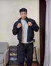 主意范（ZHUYIFAN）夹克男三防飞行秋冬加绒加厚整套立领棒球服外套短款工装冲锋衣潮 黑色夹克 L 110-130斤 实拍图