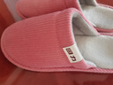 回力日系柔软情侣棉拖秋冬家居室内保暖棉鞋女款HL0006皮红40-41码 实拍图