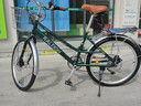 兰令自行车成年人通勤铝合金女士亲子带小孩城市上班代步变速单车 花语-祖母绿【一字直把+镂空座垫】 24英寸 禧玛诺7速 实拍图