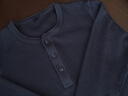 优衣库男装女装情侣华夫格亨利领套头衫长袖T恤25秋冬新款479784 65 宝蓝色 M 实拍图