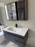 恋派浴室柜 陶瓷一体盆卫生间洗脸盆柜组合悬挂式洗漱台智能洗手盆柜 智能镜柜】珠光灰+陶瓷盆 100cm 实拍图