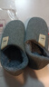 惠夫人冬季棉拖鞋男包跟情侣家居家室内月子厚底防滑保暖产后棉鞋女 细格子全包 深灰 42-43 【适合41-42码穿】 实拍图