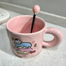 可爱fufu生日蛋糕马克杯带盖勺陶瓷杯送女生高颜值有意义生日礼物 奶酪生日蛋糕杯+勺1个350ml 实拍图